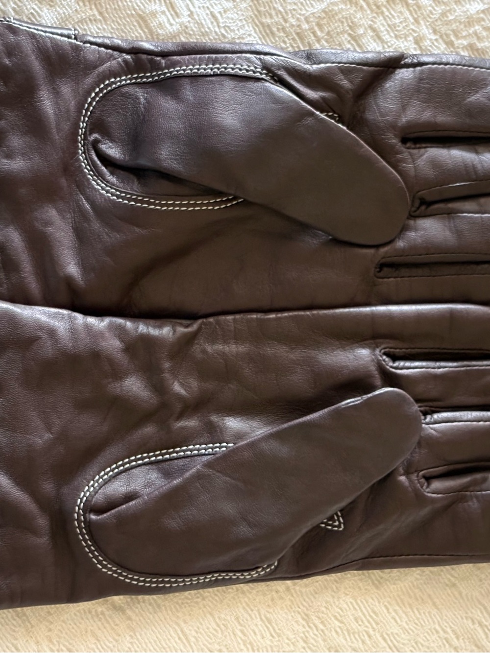 COACH NWT Mahogany Brown Soho Leather Cashmere Lined Buckle Gloves Size 8 F80303 - Picture 5 of 9